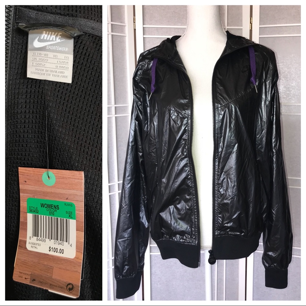 🖤Price Drop!🖤NWT🖤NIKE Nylon Bomber Jacket🖤 - Picture 1 of 8